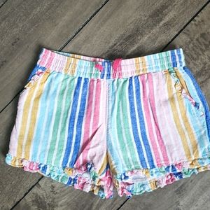 Mini Boden girls linen blend shorts, size 7y